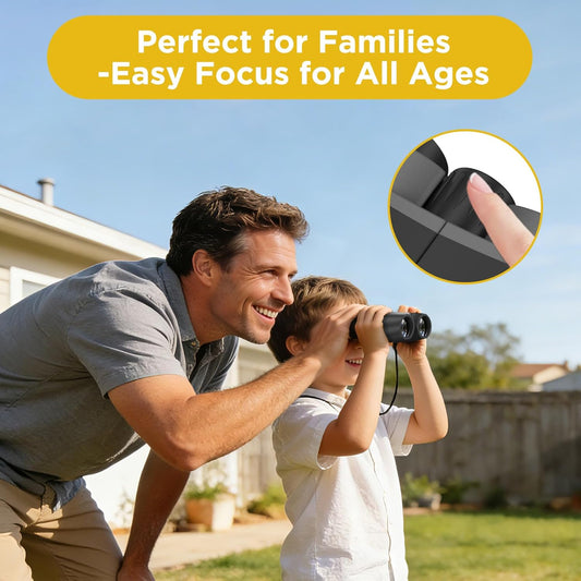 10x25 Compact Binoculars for Adults & Kids - High Power Mini Binoculars with BAK4 Prism & FMC Coating for Bird Watching, Hiking, Cruise Travel - Includes Carrying Case & Neck Strap