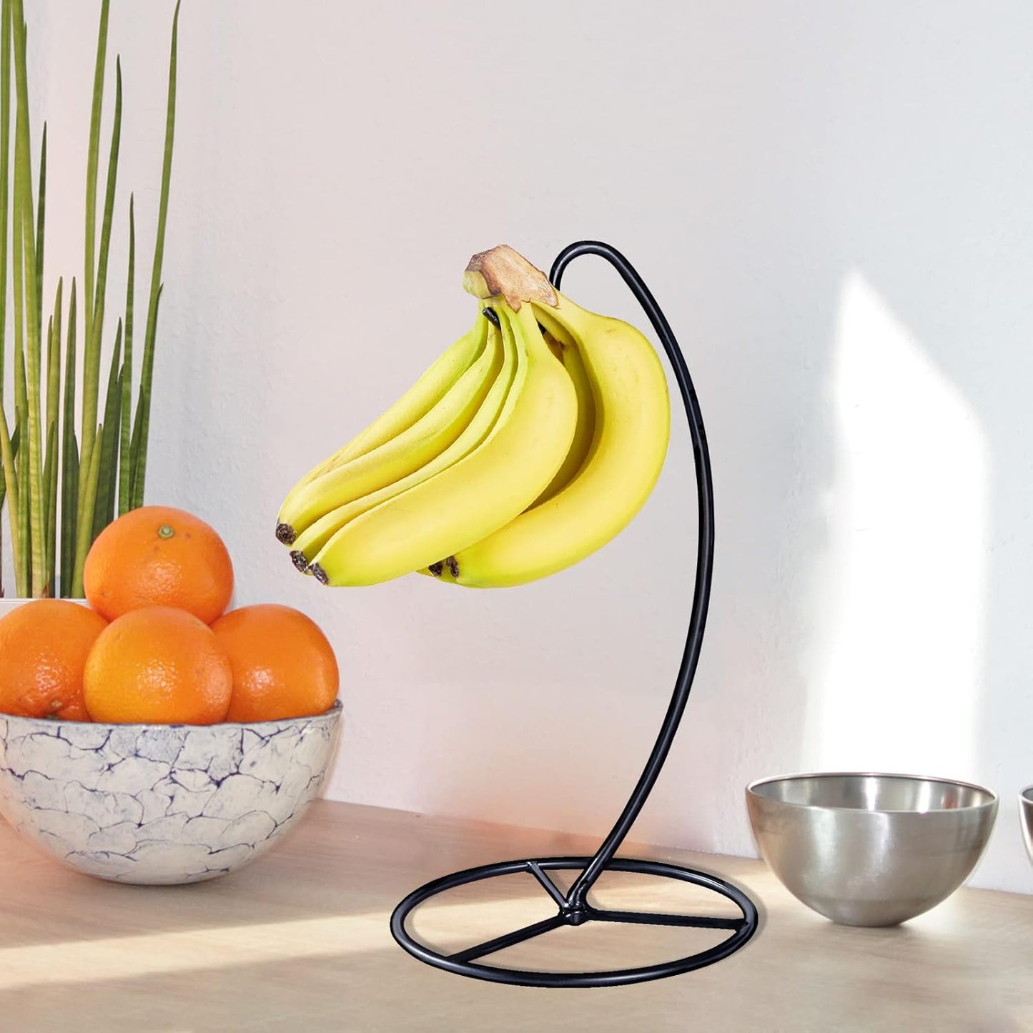 Banana Holder Stand, Banana Hanger Stand Black, Metal Bananas Tree Han
