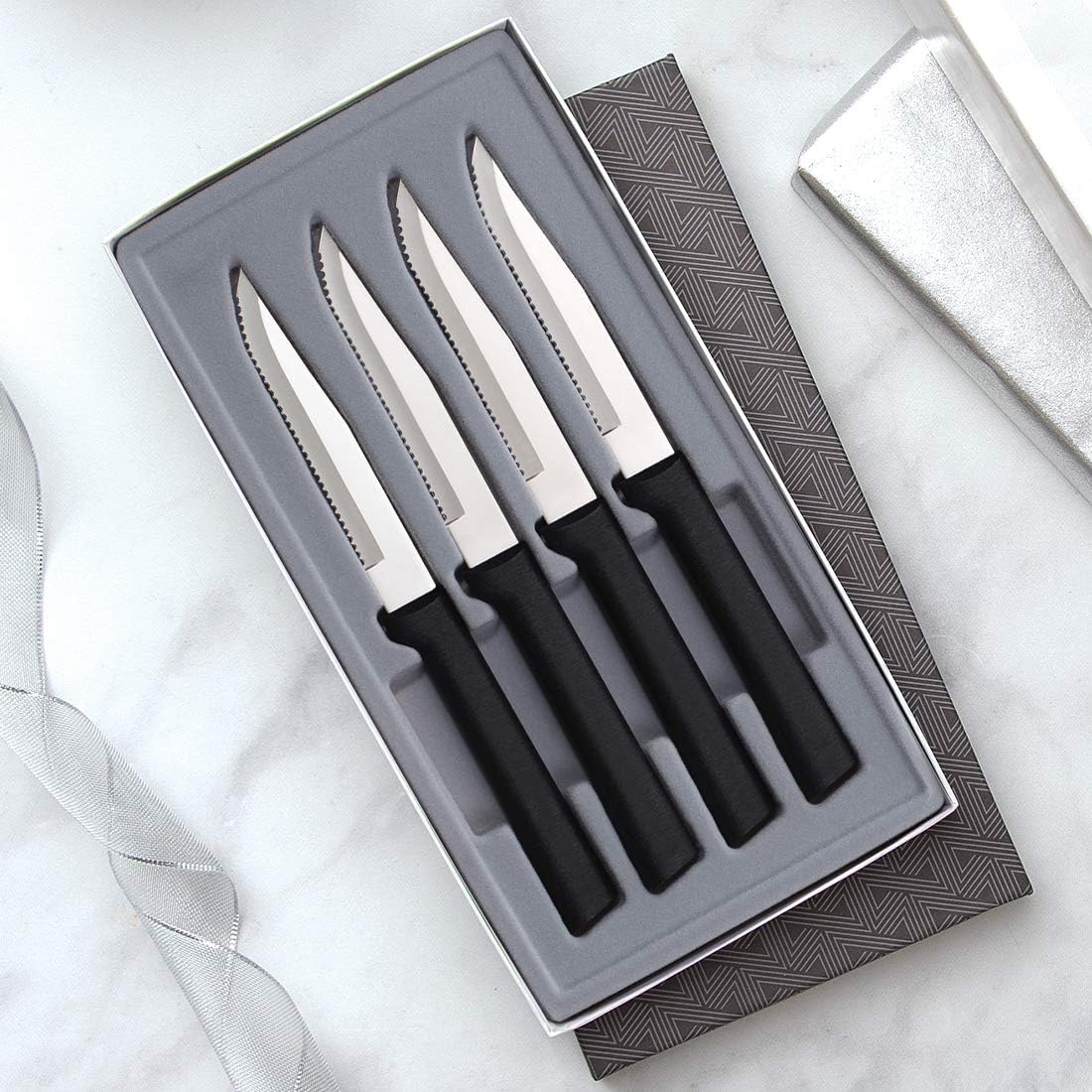 Rada Cutlery Four Serrated Steak Knives Gift Set (S4S), 4-Piece Knife
