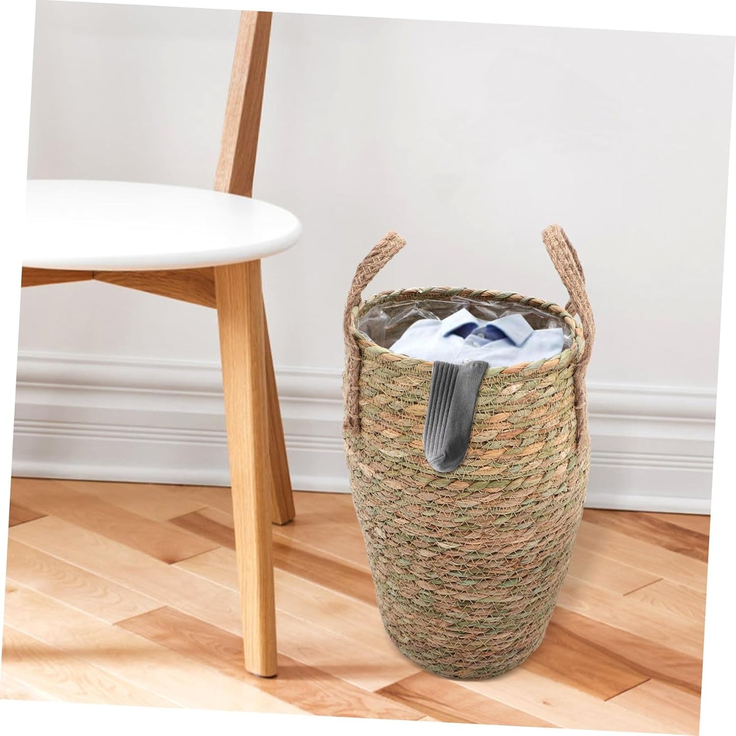 PRETYZOOM Handmade Flower Storage Basket Straw Weaving Plant Pots Indoor Decorative Woven Basket