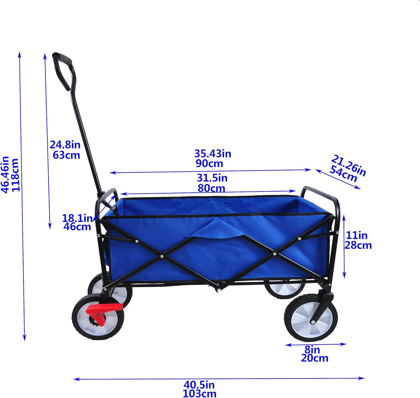 Folding Wagon Cart Collapsible Outdoor Utility Wagon with All Terrain