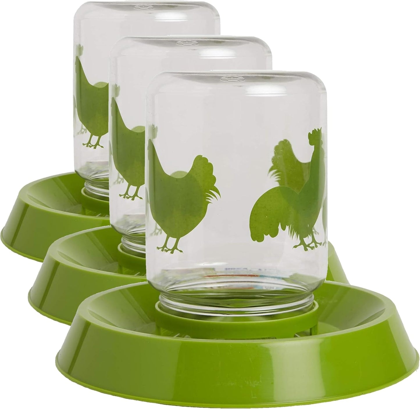 Lixit Reversible Waterers and Feeders for Chickens and Wild Birds (64 Ounce (Pack of 3))