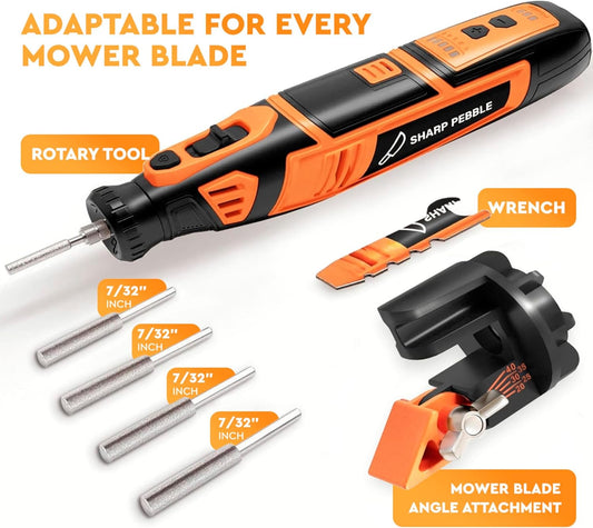 Sharp Pebble Cordless Lawn Mower Blade Sharpener – Adjustable 20°- 40°