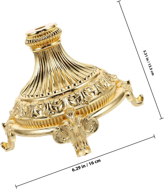 Milisten Metal Vase Stand Holder 135mm Zinc Alloy Base Electrophoretic Gold Finish for Indoor and Outdoor Flower Display, Oriental Rustic Metal Plants Stand for Home Décor