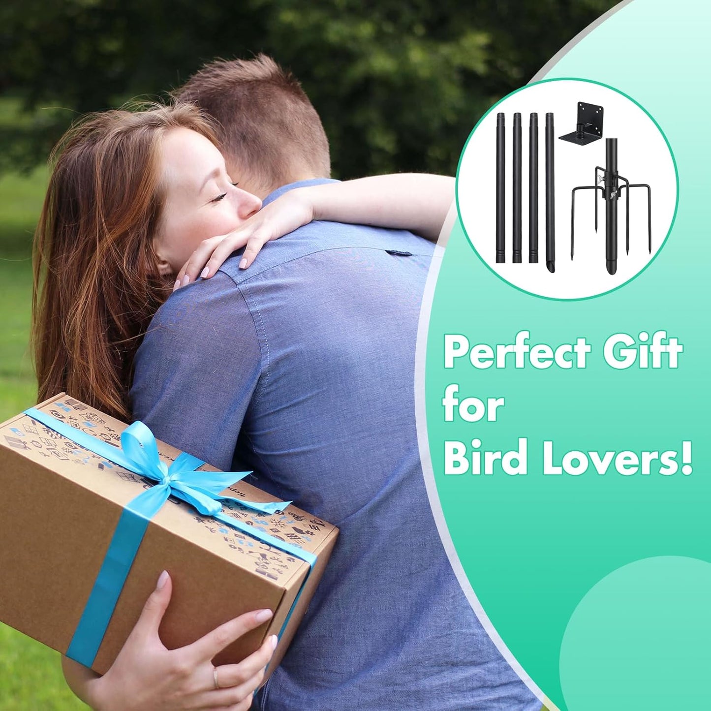 Bird House Pole, 75 Inch Bird Feeder Pole Mount for Outdoors Heavy Dut