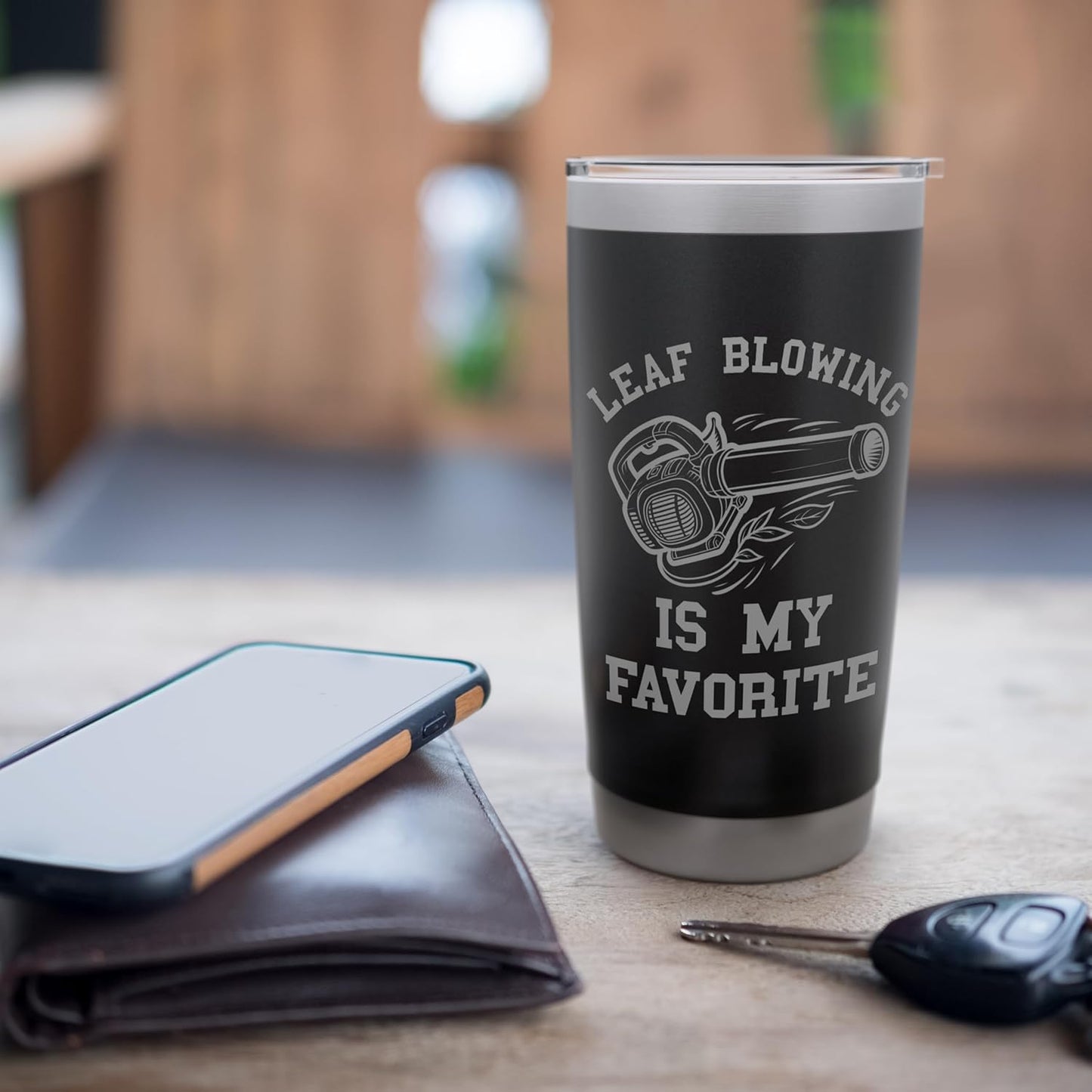 Leaf Blower Mens Lawn Care Funny Yard Leaves Work Blowing Stainless Steel Insulated Tumbler
