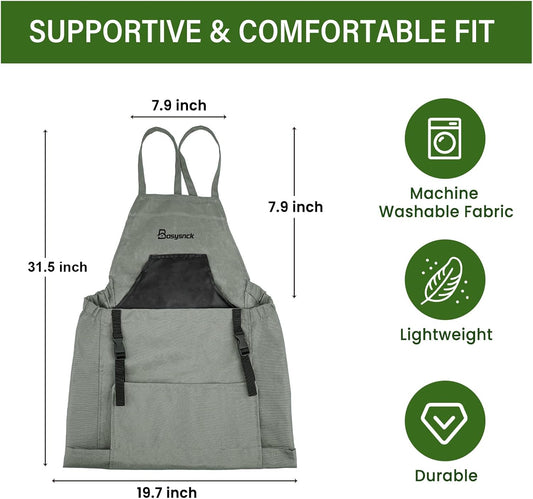 Gardening Apron, Garden Apron with Pockets for Women and Men, Farm Apron for Harvesting Picking Weeding