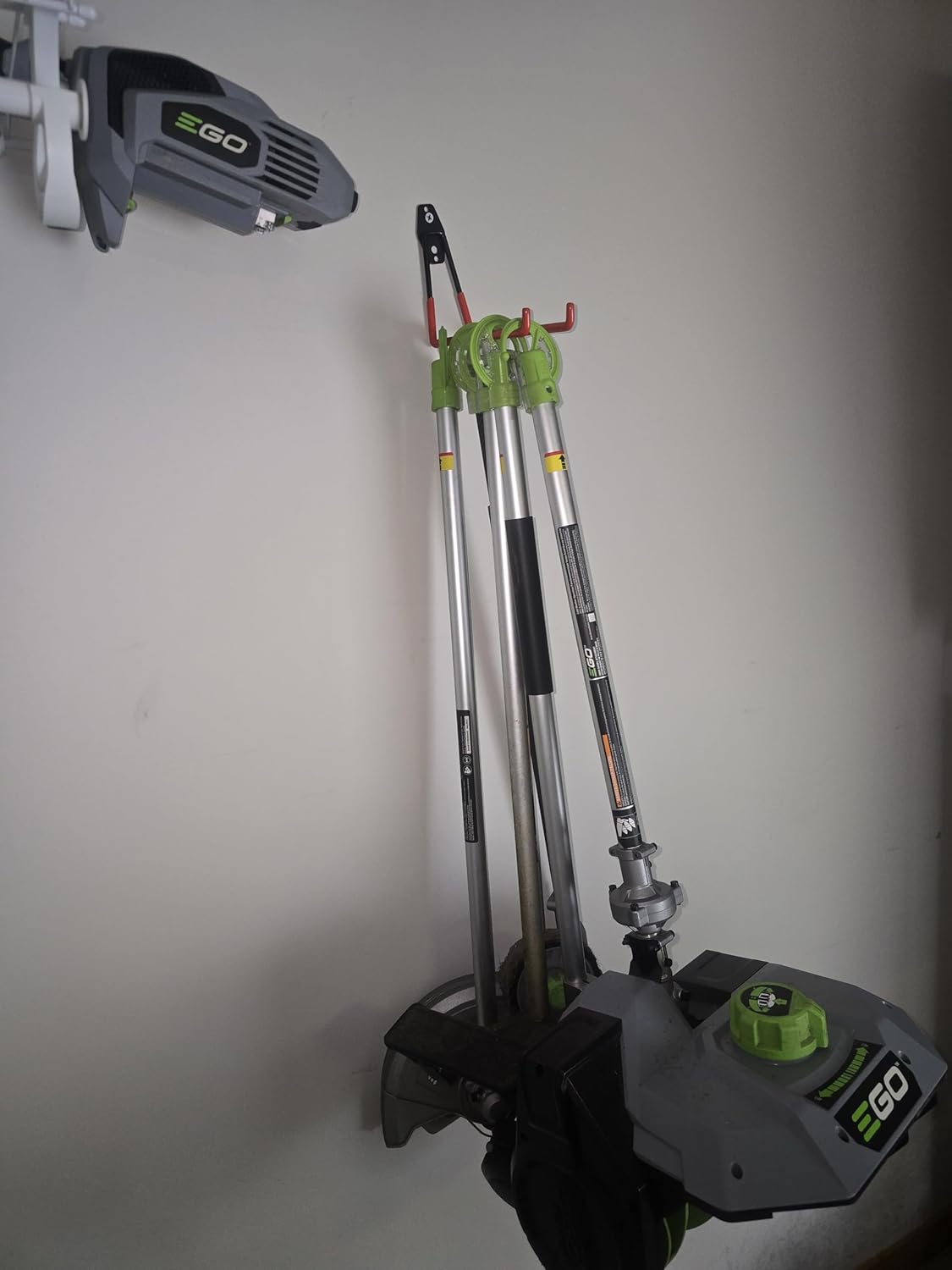 DAULT American-Made Heavy Duty Garage Storage Hooks for EGO Power Multihead System | Updated Version with New Dust Shield | Tool Organizer Hanger | Set of 3 | Made in U.S.A (Patented)