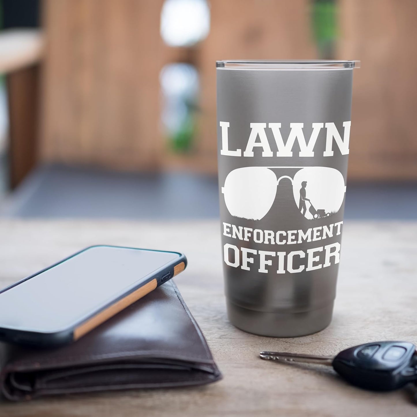 Lawn Enforcement Officer Lawn Mower Lawn Care Expert Stainless Steel Insulated Tumbler