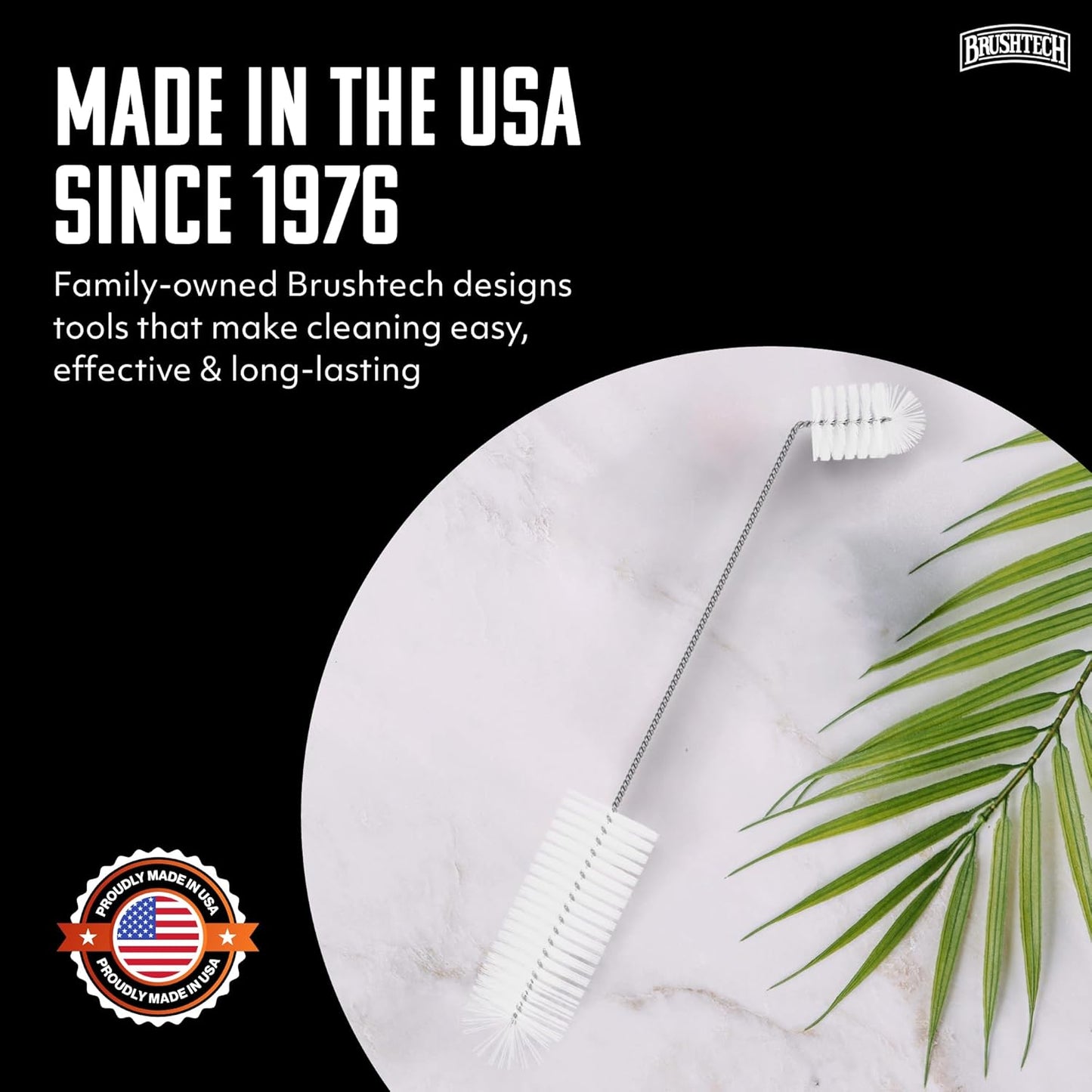 Brushtech, Backyard Bird Care Collection, Two-in-One Hummingbird Feeder Cleaning Brush - Dual-Head Design, Bottle & Socket Scrubber for Hummingbird Health - 14” Nylon Bristles, USA Made