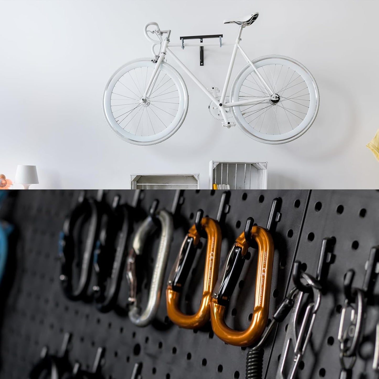 HARFINGTON 10pcs J Shaped Garage Storage Hooks 4.5" x3.5" Metal Anti-Rust J Utility Hangers Wall Ceiling Hooks for Hanging Bicycle Cords Garden Tools, Black
