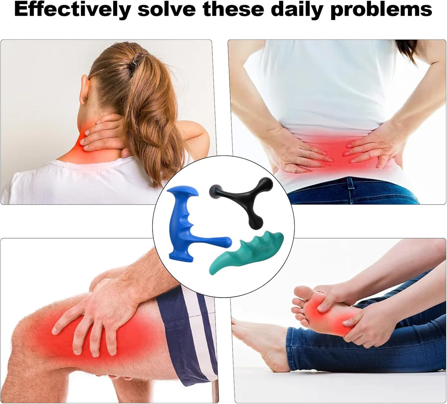 Manual Trigger Point Massage Tool and Thumb Saver for Full Body Deep T