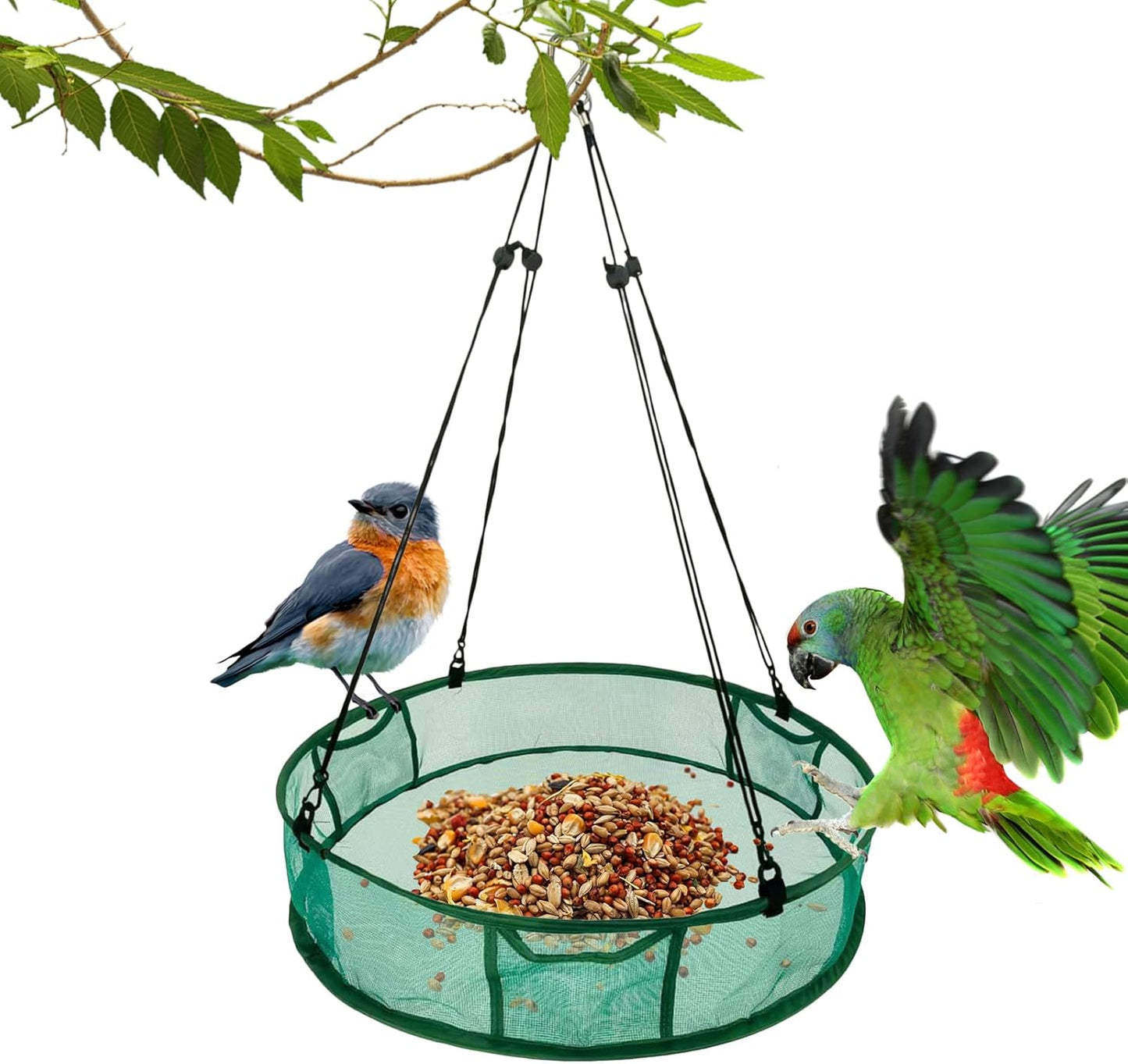 Bird Feeder | Large Capacity Feeding with 3 Pockets,Hangable Hummingbird Feeders for Outdoors - for Hummingbird Chickadee Finch Garden Yard Patio Porch Pathway Tree Balcony