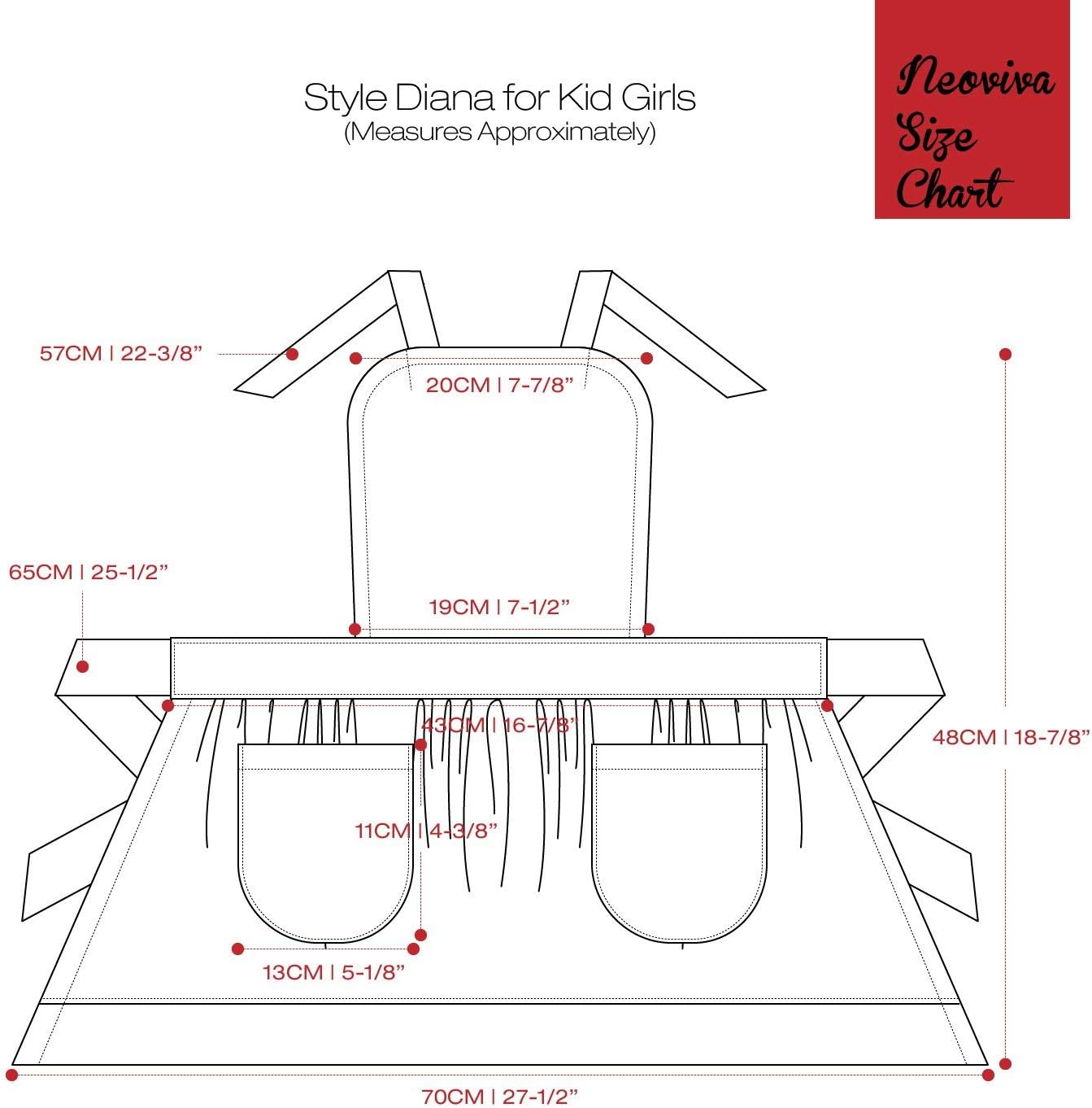 NEOVIVA Kitchen Aprons for Toddler Girls with Pockets, Adorable Cotton