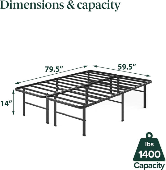 Zinus Rumi 14in Queen Metal Bed Frame, Quick Assembly SmartBase® Mattr