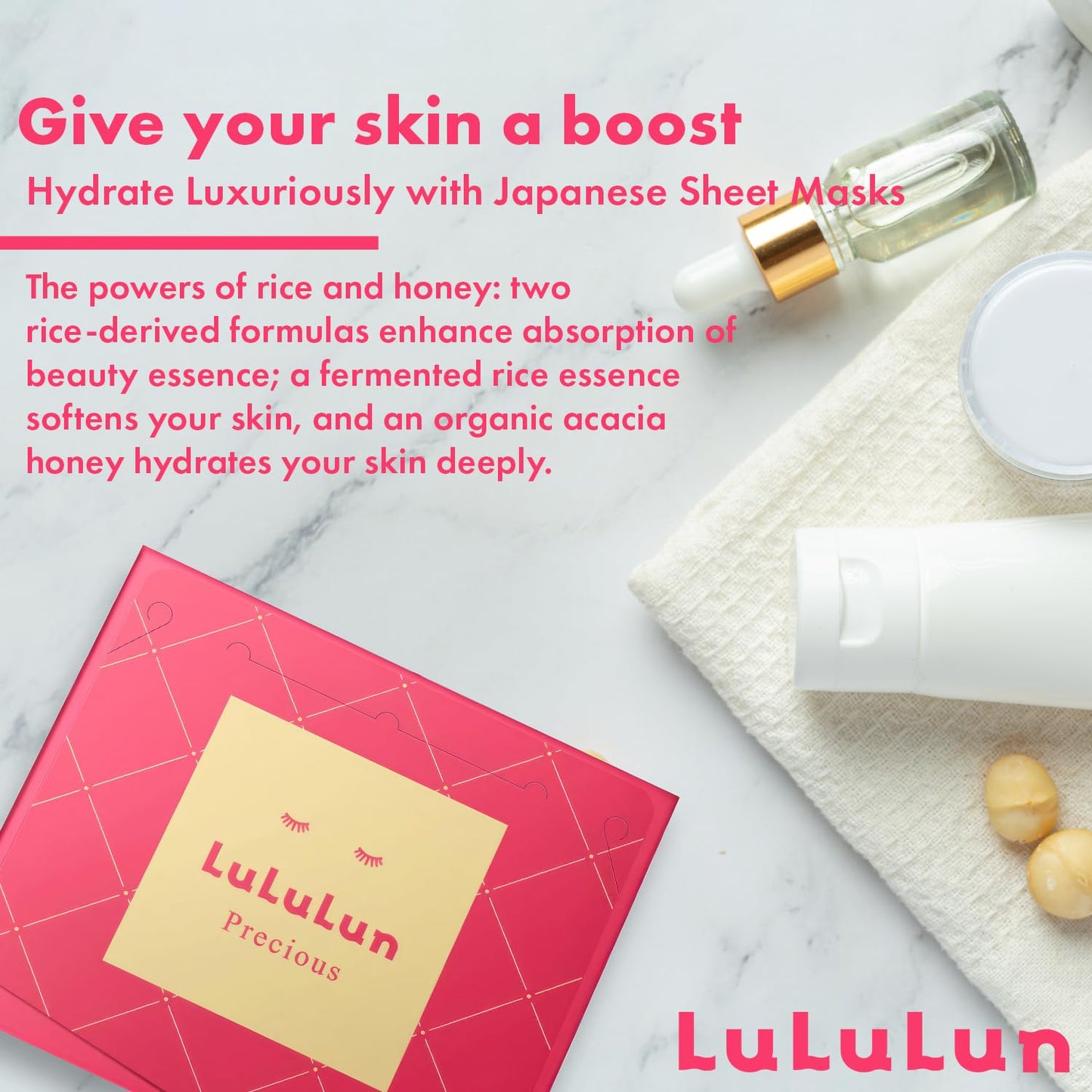 Lululun 32EA Anti Aging Face Mask for Women, Daily Face Masks Skincare
