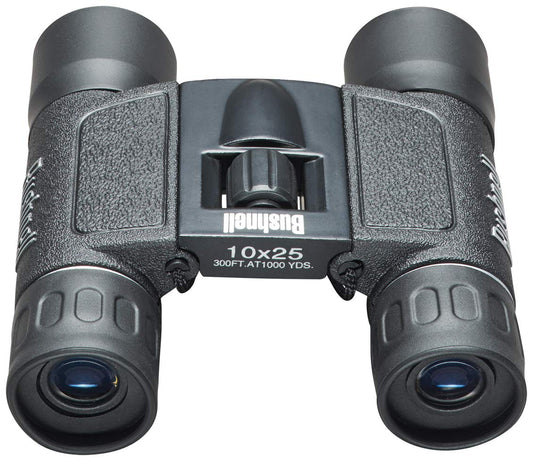 Bushnell 132516 Powerview 10x25 Compact Folding Roof Prism Binocular (Black)