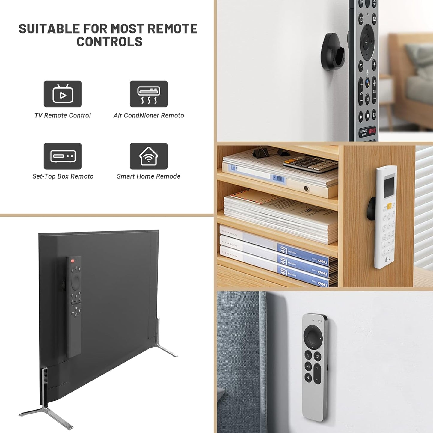 JUMEIHUI Magnetic Remote Control Holder Wall Mount, [Upgraded with Adh