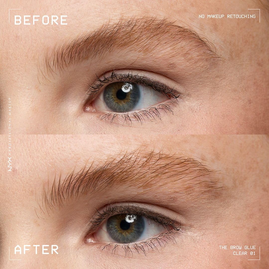NYX PROFESSIONAL MAKEUP The Brow Glue, Extreme Hold Eyebrow Gel - Clea