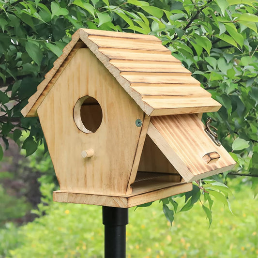 STARSWR Bird House,Outdoor Bluebird House for Outside Clearance,Wooden Birdhouse Finch Cardinals Hanging Birdhouse Nesting Box for Wild Bird Viewing