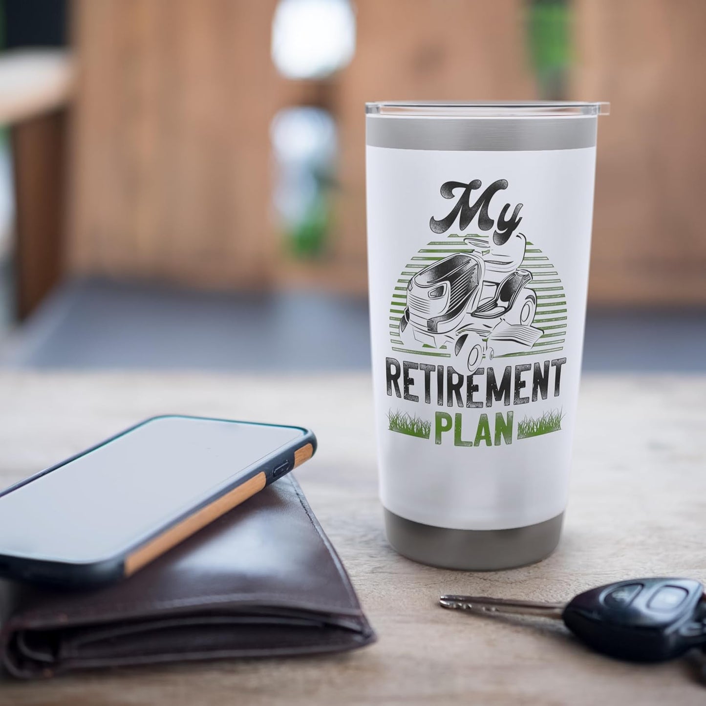 Lawn Mower Mowing Dad Father Landscaper Vintage Tractor My Stainless Steel Insulated Tumbler
