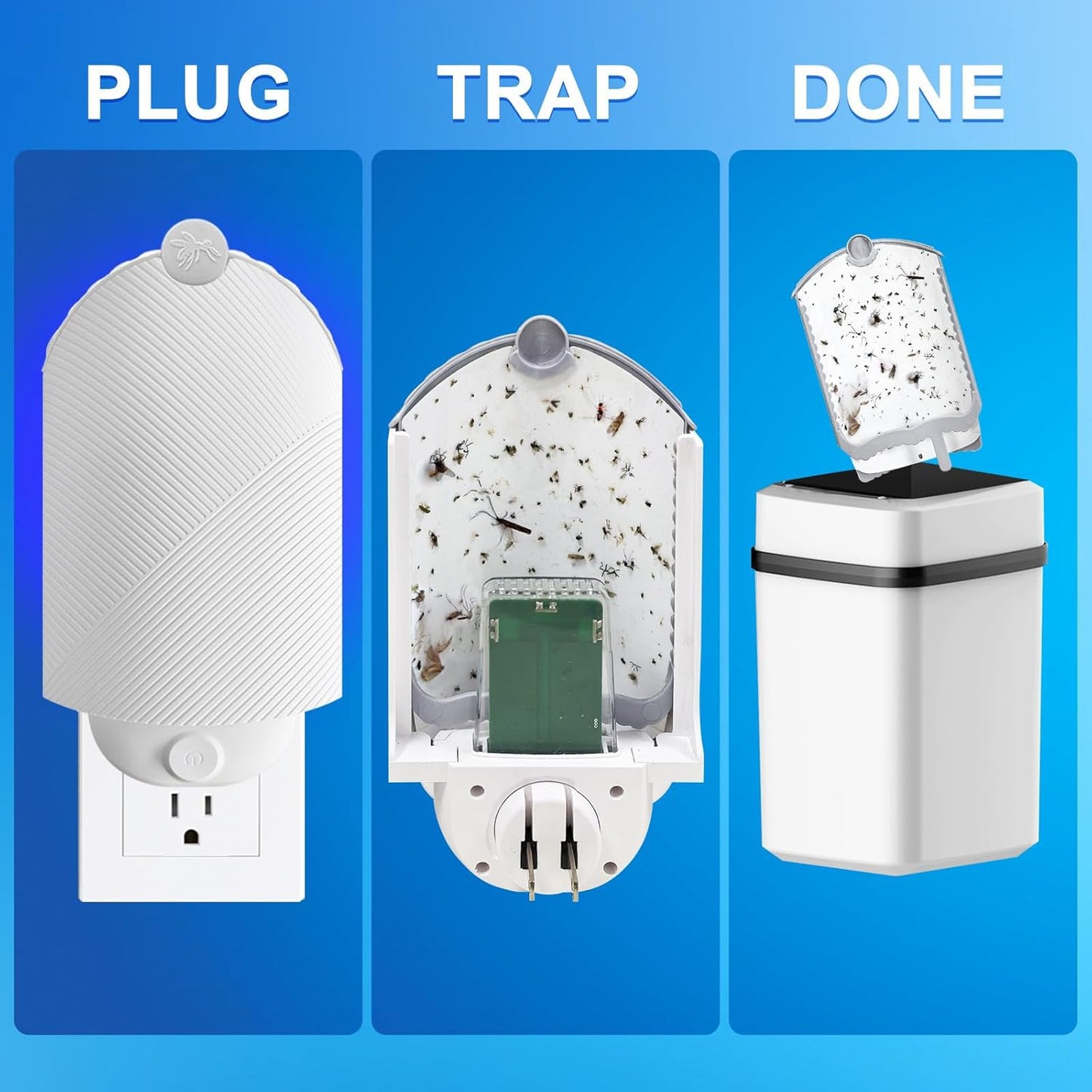 Flying Insect Trap (1 Stater & 3 Refill Cartridges), UV Light Indoor B