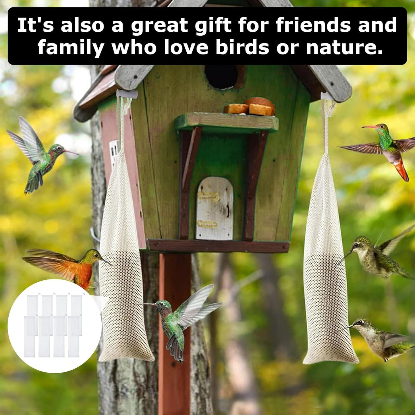 8 Pcs Finch Sock,Finch Sock Feeder,Feeders for Outside,Thistle Bird for Thistle Seed,Bird Food Supply Tools for Garden Yard Wild Feeding