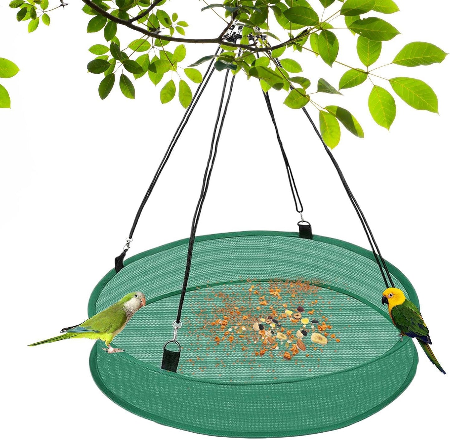 Bird Feeders Outdoors, Hummingbird Feeder Tray for Birds, Medium Weatherproof Feeding Device, Metal Material Catcher Tray with Drain Holes, Bird Feeder Accessory for Sparrows Finches Chickadees