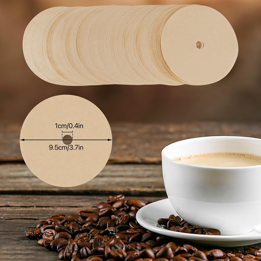300 Count Percolator Coffee Filters, 3.75in Natural Unbleached Disposable Coffee Filter Disc Coffee Filters for Percolators Camping Coffee Pot Home Office Use