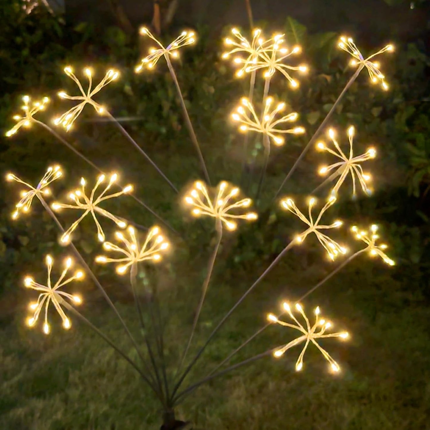 JJGoo Solar Garden Lights, New Upgraded 2 Pack Solar Swaying Starburst