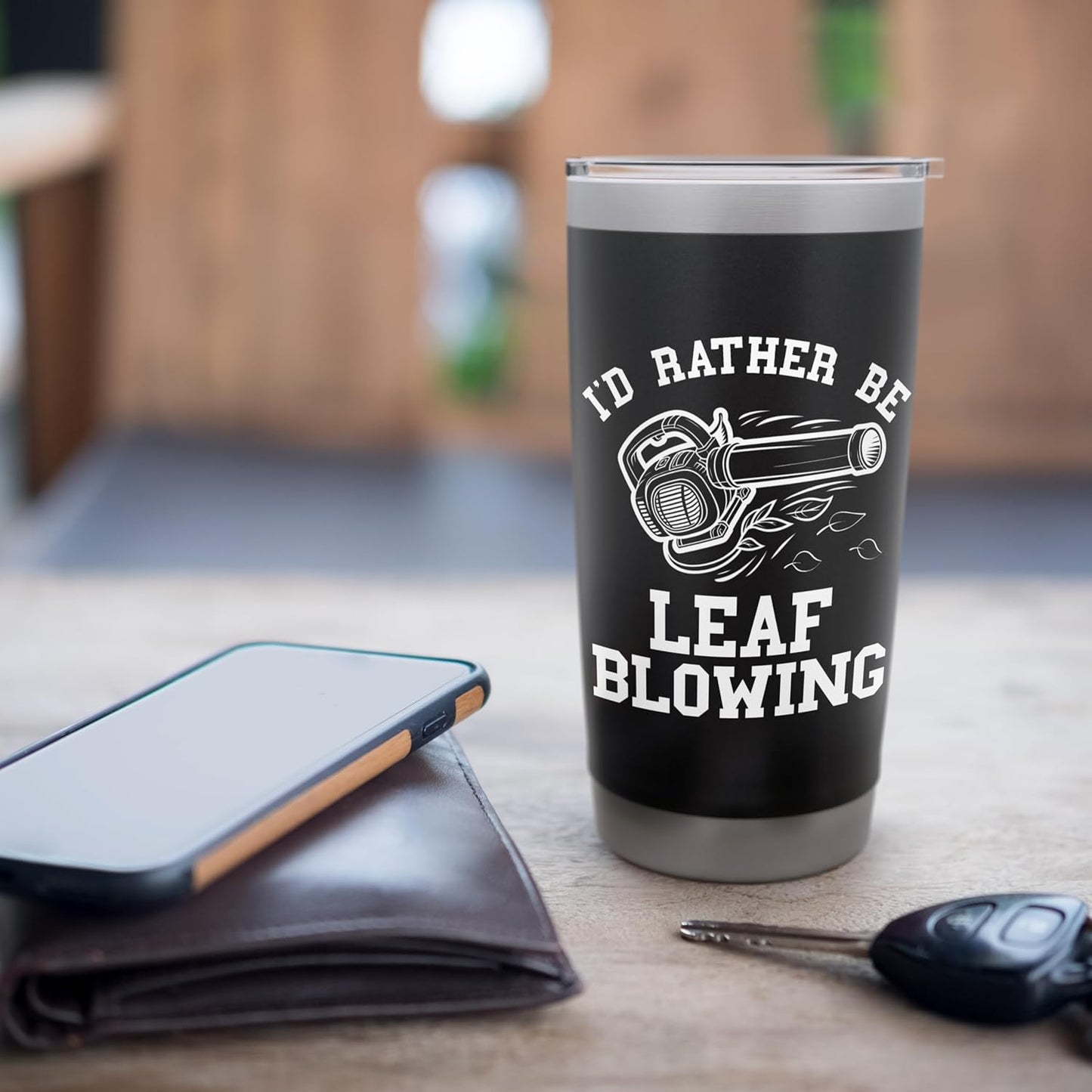 Funny Leaf Blower Shirt Landscaping Lawn Care Yard Leaves Stainless Steel Insulated Tumbler