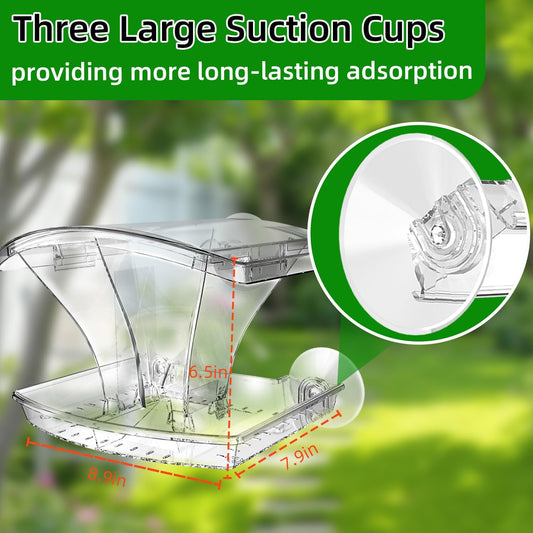 Window Bird Feeder for Outside with Waterproof Seed Storage – Strong Suction Cups, Large Capacity, Easy to Clean, Gifts for Bird Lovers