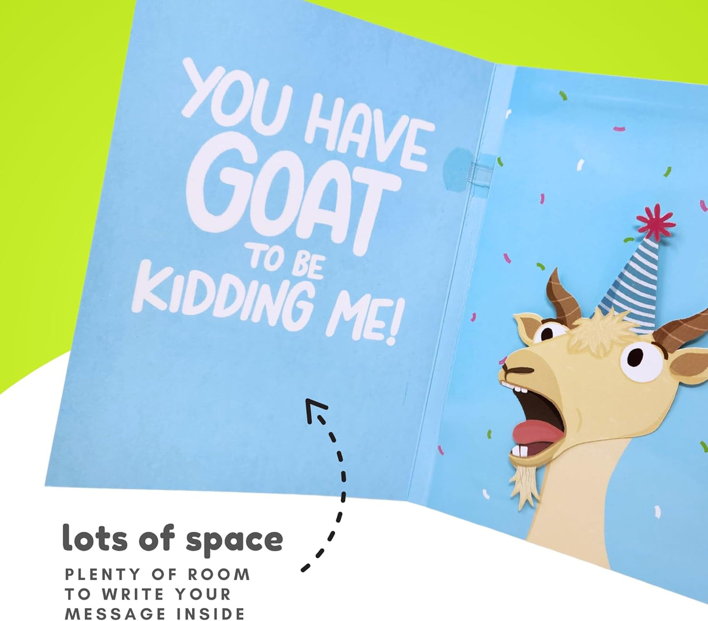 Good Egg Greetings Screaming Goat Birthday Card - Funny Birthday Card for Men Women Kids - Screaming Goat Meme Sound and Shaking Head Motion Bday Greeting Cards 5.25 x 8.18 Inch