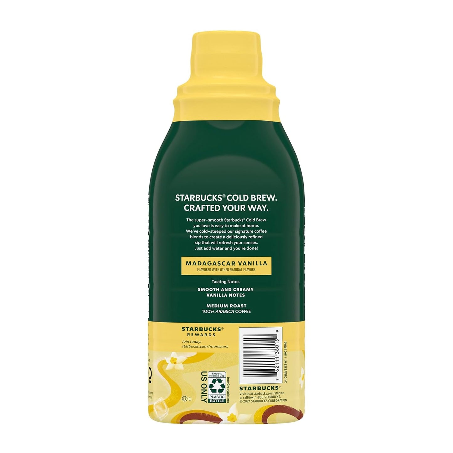 Starbucks Cold Brew Coffee Concentrate, Madagascar Vanilla Flavored Iced Coffee, 32 fl oz