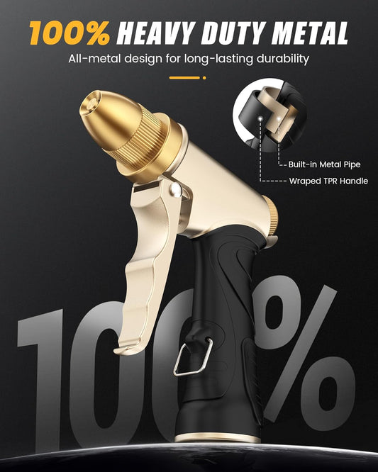 RAINPOINT Garden Hose Nozzle, Upgraded Heavy Duty Metal Spray Nozzle,