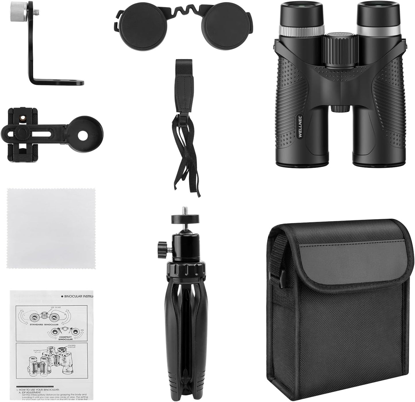 Binoculars for Adults Hunting Bird Watching - WELLNEC 12x42 HD 367/100