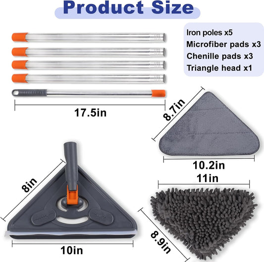 Wall Cleaner Mop with 79 Inches Long Handle, 360° Wall Washer Cleaner