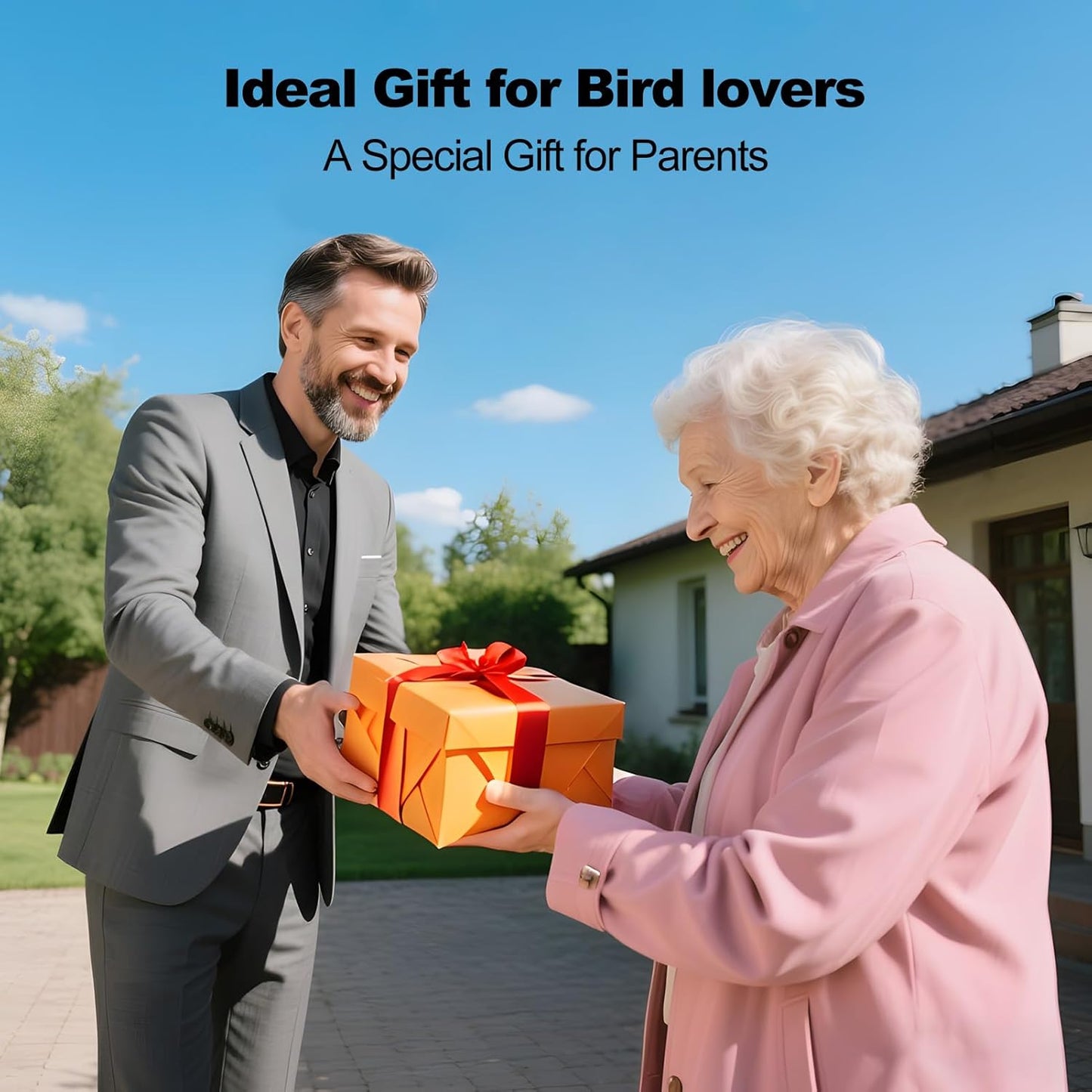Bird Feeder with Camera,AI Identify Birds Species,FHD WiFi Outdoor Smart Bird Feeder Camera with Solar Powered,Real-Time Notice,Auto Record,IP65 Weatherproof Birds House with Cam,Ideal Gift for Family