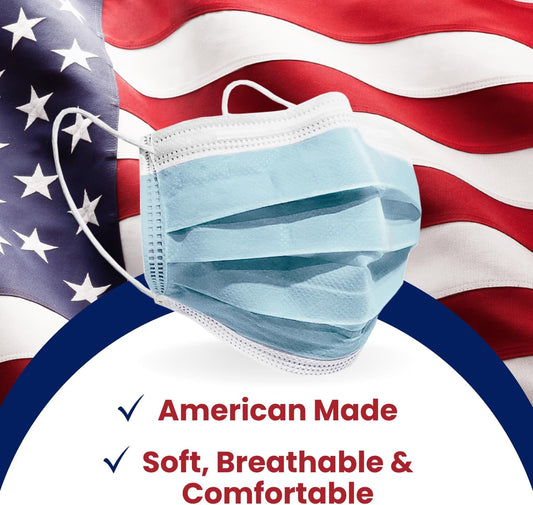 MAGICARE Made in USA Masks - Blue Disposable Face Masks - Medical Grad