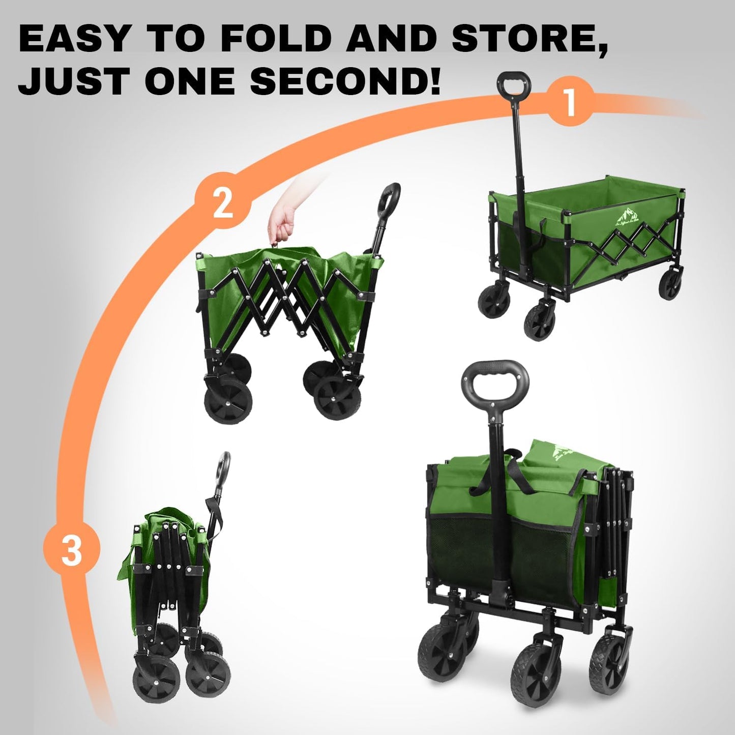 Collapsible Wagon 352LBS Capacity, Foldable Large Wagons Carts, Heavy