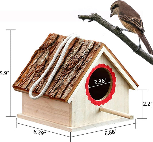 kathson Parakeet Nesting Box Wood Bird House for Cage Wooden Parrot Nest Breeding Mating Box for Lovebirds Cockatiel Canary Finch Budgie and Small and Medium-Sized Birds