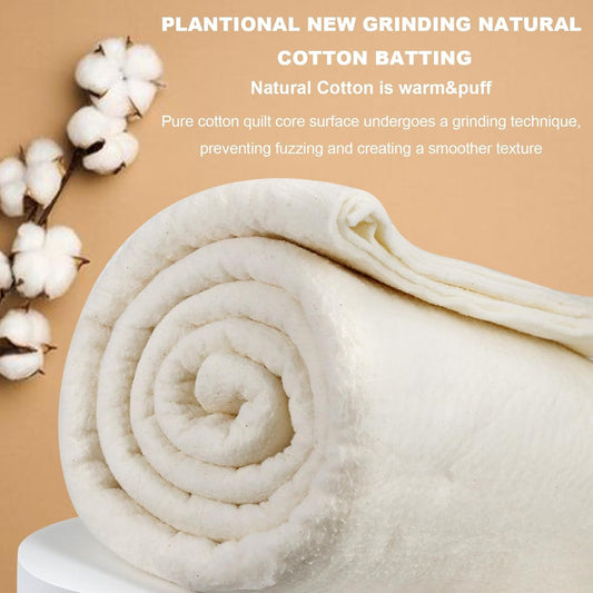PLANTIONAL Grinding Natural Cotton Quilt Batting: 47-Inch x 59-Inch Li