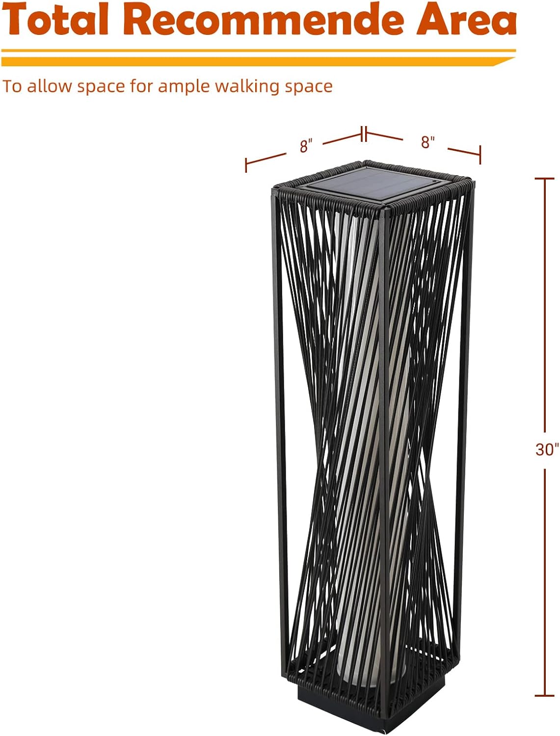 Solar Yard Outdoor Solar Floor Lamp Resin Wicker Solar Light Outdoor Waterproof for Yard, Garden, Pathway, Deck, Dazzle Dance