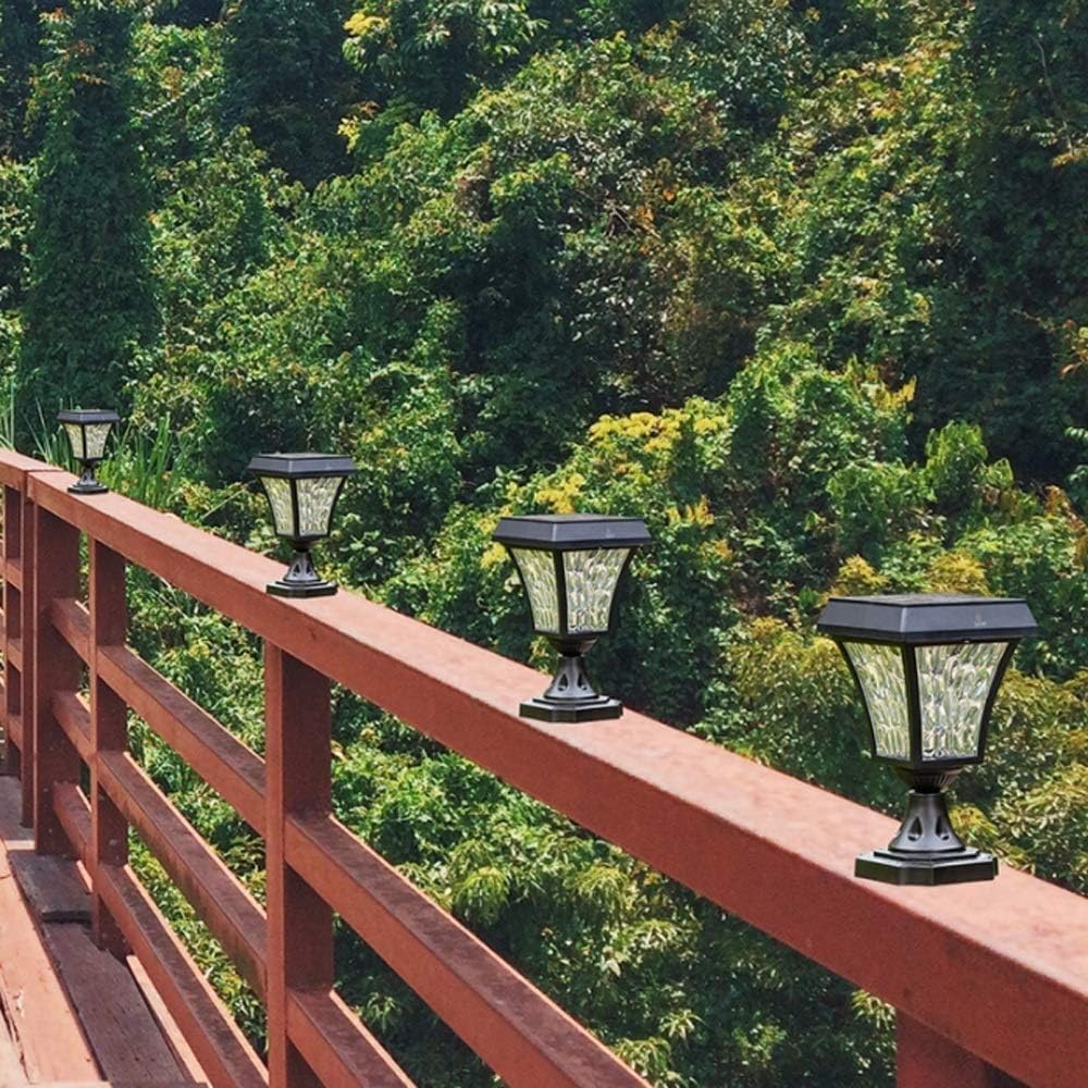 Creative Solar Pillar Light Outdoor Home Waterproof Garden Wall Modern Simple Villa Fence Gate Post Patio Porch Street Lantern Column Lamp Decoration