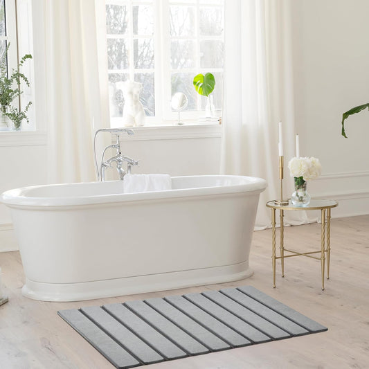 AWW Foldable Stone Bath Mat, Super Absorbent Diatomaceous Earth Mats,