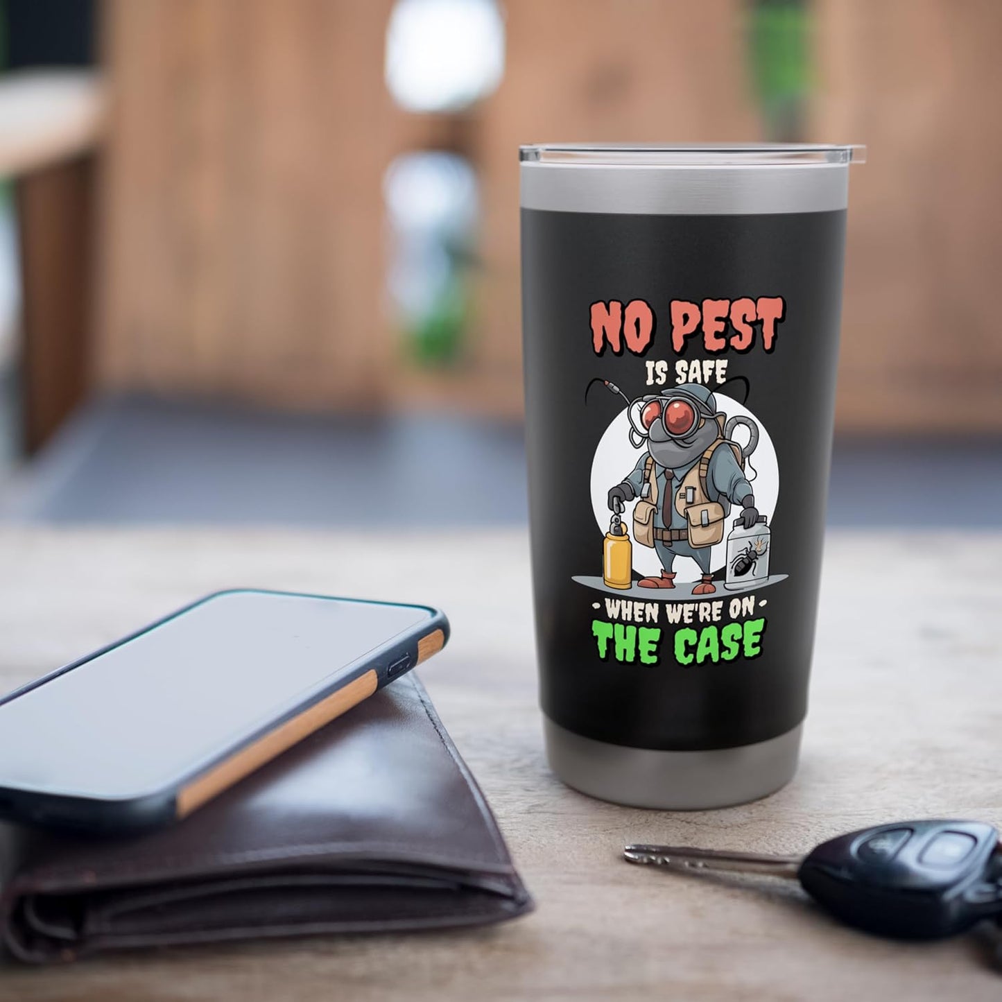 No Pest Is Safe When We'Re On The Case, Pest Controller Stainless Steel Insulated Tumbler