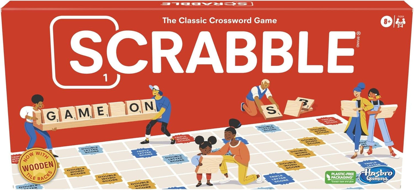Hasbro Gaming Scrabble Board Game, Classic Word Games for Kids Ages 8