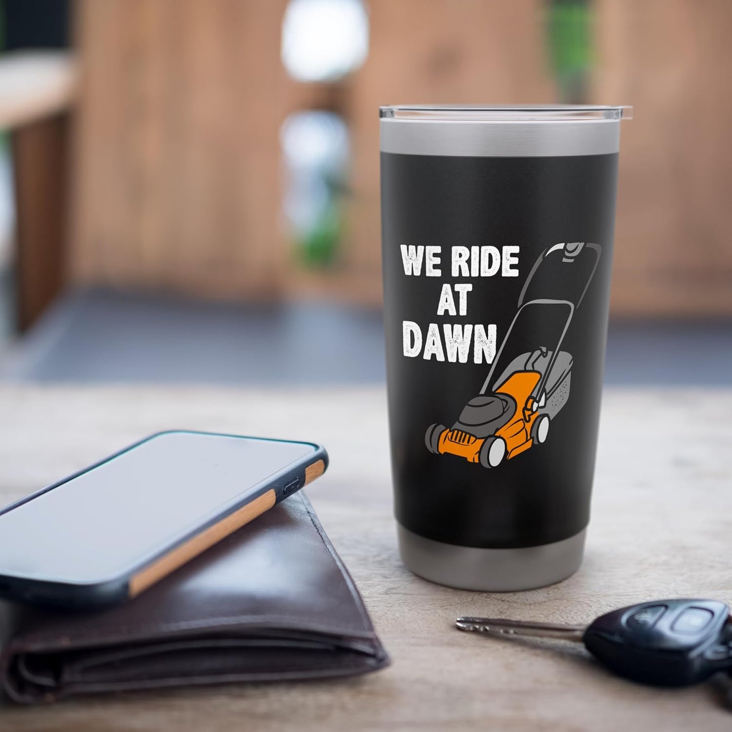 Lawn Care Mowing Design For Landscapers - We Ride At Dawn Stainless Steel Insulated Tumbler