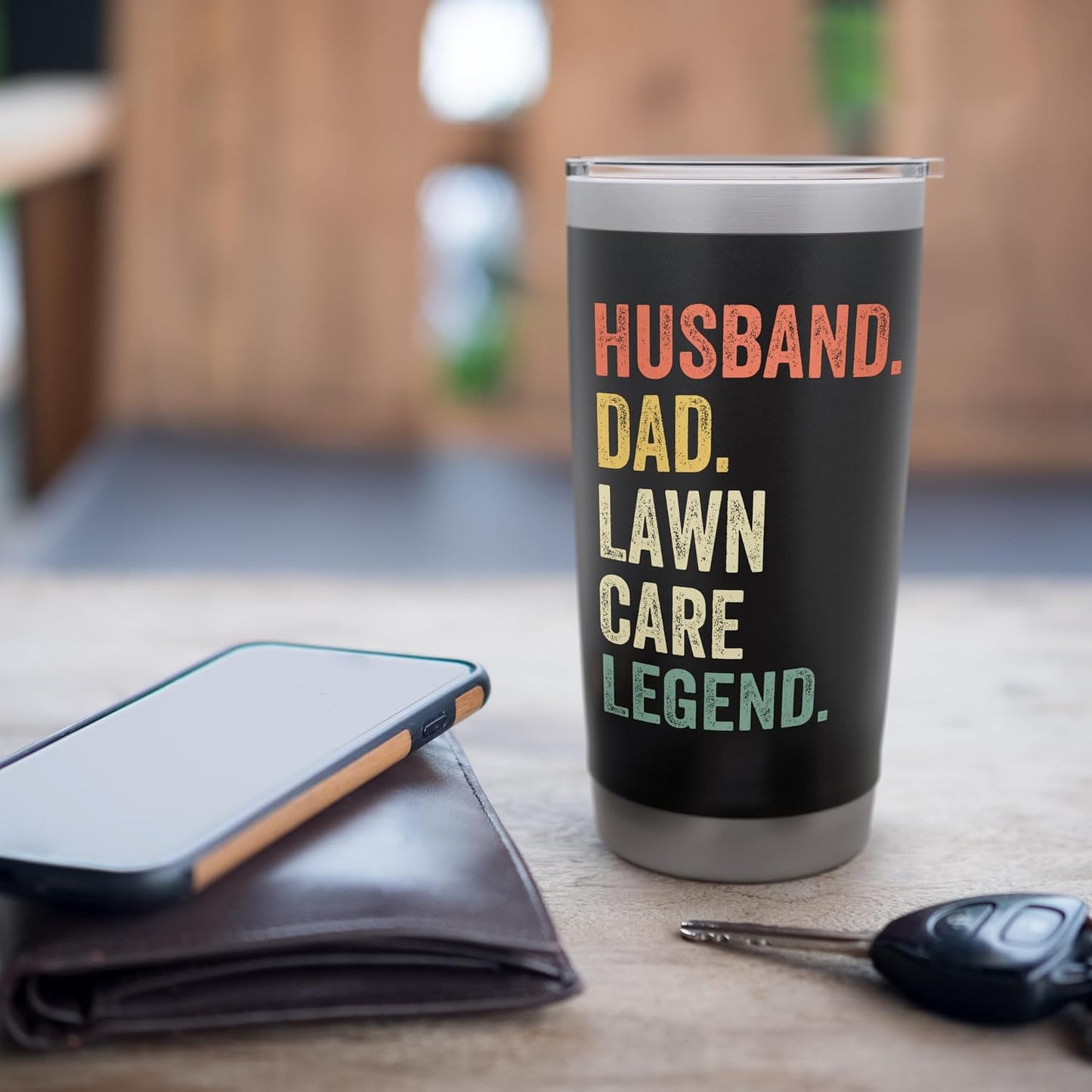 Husband Dad Lawn Care Legend Mowing Gardener Father's Day Stainless Steel Insulated Tumbler