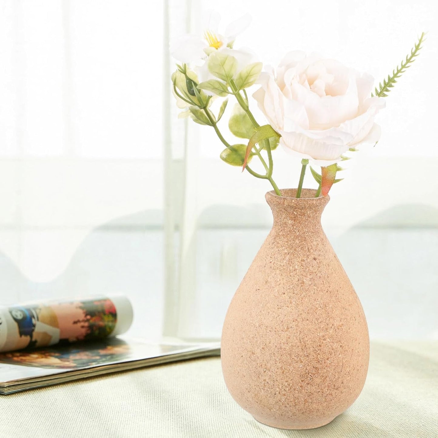 PRETYZOOM Wooden Flower Vase DIY Unfinished Small Wooden Planter Pot Home Ornament Rustic Hand-Painted Vase for Wedding Party Indoor Décor